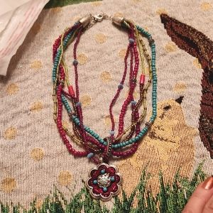 Vintage Avon Beaded medallion necklace